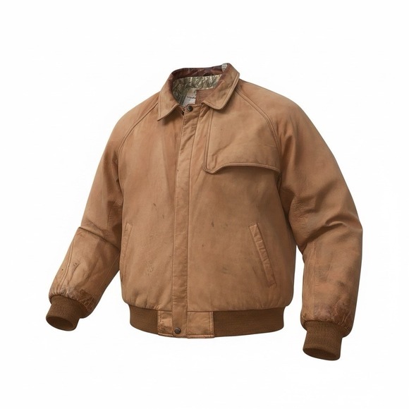 Marlboro Other - VTG Marlboro Adventure Team Genuine Leather Jacket Mens L Brown Map Lined 1990's
